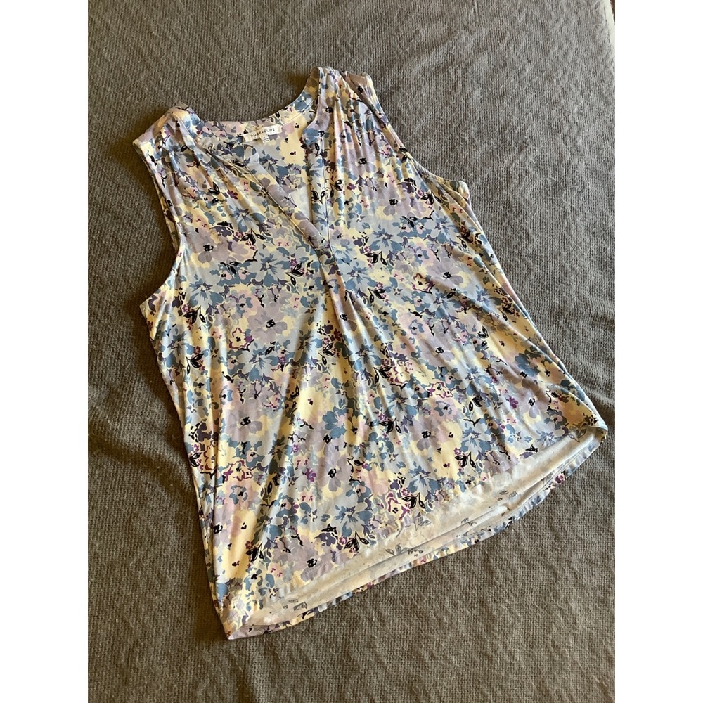 Rose + Olive Floral Sleeveless Blouse XL